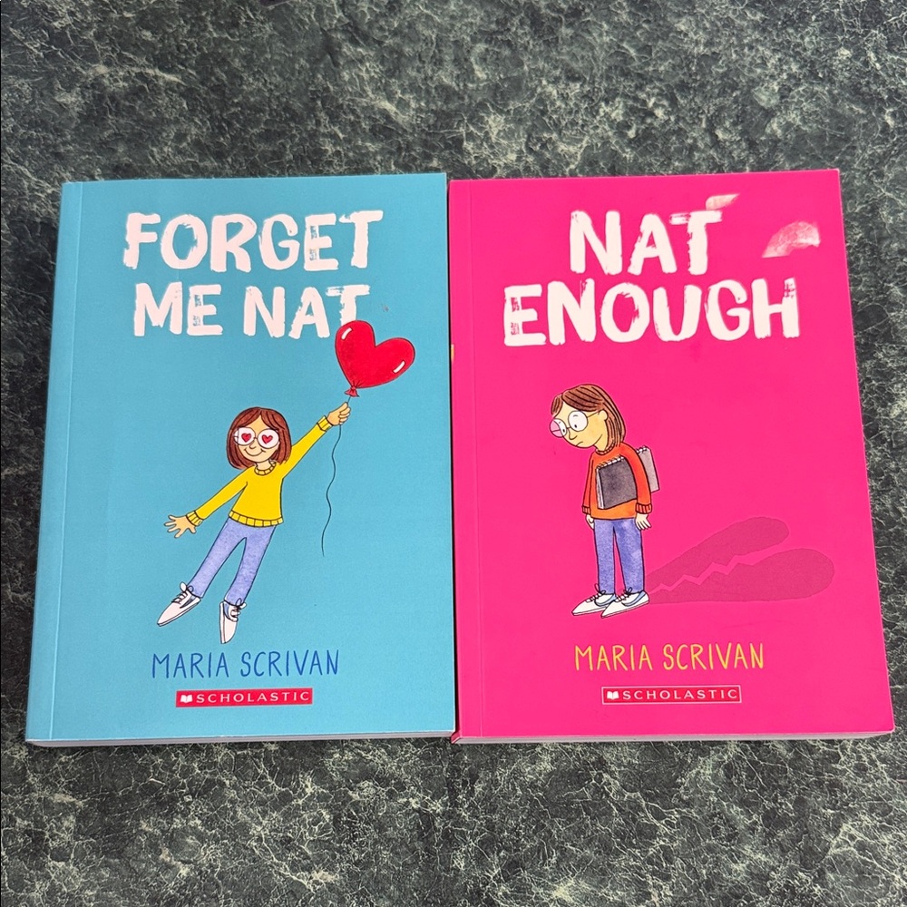 Scholastic Blue and Pink 'Forget Me Nat' and 'Nat Enough' Books